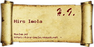 Hirs Imola névjegykártya